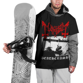 Накидка на куртку 3D с принтом Mayhem в Белгороде, 100% полиэстер |  | black | mayhem | metal | music | rock | skull | блэк | гитара | группа | метал | музыка | рок | череп | электрогитара