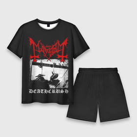 Мужской костюм с шортами 3D с принтом Mayhem в Тюмени,  |  | black | mayhem | metal | music | rock | skull | блэк | гитара | группа | метал | музыка | рок | череп | электрогитара