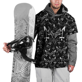 Накидка на куртку 3D с принтом Mayhem в Курске, 100% полиэстер |  | Тематика изображения на принте: black | death | metal | rock | блэк | майхем | мейхем | метал | паттерн