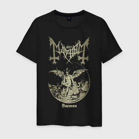 Мужская футболка хлопок с принтом MAYHEM в Курске, 100% хлопок | прямой крой, круглый вырез горловины, длина до линии бедер, слегка спущенное плечо. | black metal | mayhem | блэк метал | группа | мейхем | метал | рок