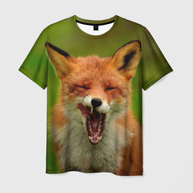 Мужская футболка 3D с принтом Лисица в Курске, 100% полиэфир | прямой крой, круглый вырез горловины, длина до линии бедер | fox | foxy | животное | звери | лиса | лисенок | лисичка | милая | рыжая | фокс