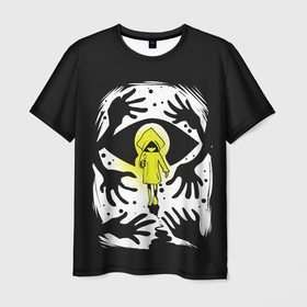 Мужская футболка 3D с принтом Little Nightmares 2 в Тюмени, 100% полиэфир | прямой крой, круглый вырез горловины, длина до линии бедер | 2 | game | little | night | nightmares | игра | маленькие | ночь | платформер | страшилка | ужас | ужастики | ужасы