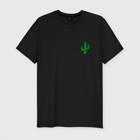 Мужская футболка хлопок Slim с принтом кактус в Тюмени, 92% хлопок, 8% лайкра | приталенный силуэт, круглый вырез ворота, длина до линии бедра, короткий рукав | cactus | кактус | кактусы | растения | цветы