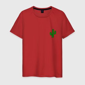 Мужская футболка хлопок с принтом кактус в Белгороде, 100% хлопок | прямой крой, круглый вырез горловины, длина до линии бедер, слегка спущенное плечо. | cactus | кактус | кактусы | растения | цветы
