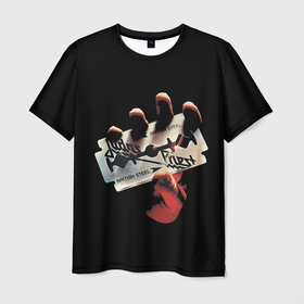 Мужская футболка 3D с принтом Judas Priest в Белгороде, 100% полиэфир | прямой крой, круглый вырез горловины, длина до линии бедер | black | deep | heep | judas | led | metal | music | priest | purple | rock | sabbath | skull | uriah | zeppelin | блэк | гитара | группа | иуда | метал | музыка | рок | священник | череп | электрогитара