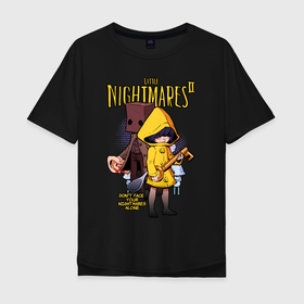 Мужская футболка хлопок Oversize с принтом LITTLE NIGHTMARES 2 в Тюмени, 100% хлопок | свободный крой, круглый ворот, “спинка” длиннее передней части | little nightmares | little nightmares 2 | six | игры | комиксы | шестая