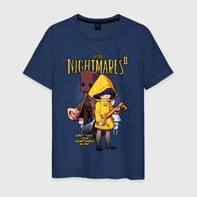 Мужская футболка хлопок с принтом LITTLE NIGHTMARES 2 в Тюмени, 100% хлопок | прямой крой, круглый вырез горловины, длина до линии бедер, слегка спущенное плечо. | little nightmares | little nightmares 2 | six | игры | комиксы | шестая