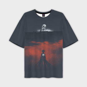 Мужская футболка oversize 3D с принтом Титан на стене ,  |  | Тематика изображения на принте: anime | attack on titan | аниме | анимэ | армин | атака титанов | йегер | микаса аккерман | эрден