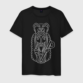 Мужская футболка хлопок с принтом Велес Бог Мудрости в Новосибирске, 100% хлопок | прямой крой, круглый вырез горловины, длина до линии бедер, слегка спущенное плечо. | бог | бог мудрости | бог нави | велес | с богом | с велесом | славянский бог | языческий