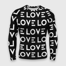 Мужской рашгард 3D с принтом LOVE (Черно Белое) в Тюмени,  |  | любовь | минимализм | слова | типография