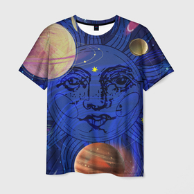 Мужская футболка 3D с принтом Астрология планет в Новосибирске, 100% полиэфир | прямой крой, круглый вырез горловины, длина до линии бедер | астрология | звезды | космос | планеты | созвездия