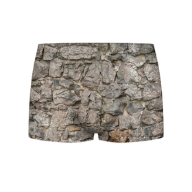 Мужские трусы 3D с принтом Сломанная стена в Тюмени, 50% хлопок, 50% полиэстер | классическая посадка, на поясе мягкая тканевая резинка | Тематика изображения на принте: абстракция | камни | стена | текстура | фон