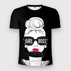 Мужская футболка 3D спортивная с принтом Girl Boss в Тюмени, 100% полиэстер с улучшенными характеристиками | приталенный силуэт, круглая горловина, широкие плечи, сужается к линии бедра | 8 марта | лучшая в мире | мама | подарок | подарок женщине | подарок любимым | подарок на 8 марта | самая лучшая  в мире | семья