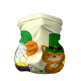 Бандана-труба 3D с принтом Ирландский Кот в Белгороде, 100% полиэстер, ткань с особыми свойствами — Activecool | плотность 150‒180 г/м2; хорошо тянется, но сохраняет форму | день святого патрика | ирландия | ирландский | ирландский клевер | ирландский кот | клевер | кот | патрик | с котом | святой патрик