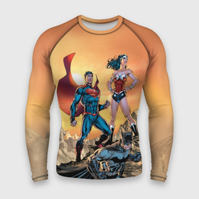 Мужской рашгард 3D с принтом Лига Справедливости ,  |  | batman | justice league | superman | vdzabma | wonder woman | бэтмен | лига справедливости | супермен | чудо женщина