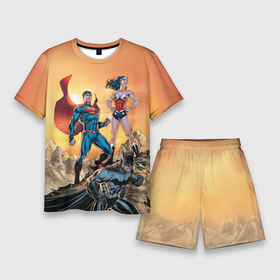 Мужской костюм с шортами 3D с принтом Лига Справедливости в Курске,  |  | batman | justice league | superman | vdzabma | wonder woman | бэтмен | лига справедливости | супермен | чудо женщина