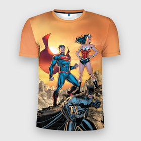 Мужская футболка 3D спортивная с принтом Лига Справедливости в Санкт-Петербурге, 100% полиэстер с улучшенными характеристиками | приталенный силуэт, круглая горловина, широкие плечи, сужается к линии бедра | batman | justice league | superman | vdzabma | wonder woman | бэтмен | лига справедливости | супермен | чудо женщина