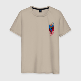 Мужская футболка хлопок с принтом Superman 8 bit в Белгороде, 100% хлопок | прямой крой, круглый вырез горловины, длина до линии бедер, слегка спущенное плечо. | justice league | superman | vdzabma | лига справедливости | супермен