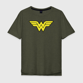 Мужская футболка хлопок Oversize с принтом Wonder Woman 8 bit в Екатеринбурге, 100% хлопок | свободный крой, круглый ворот, “спинка” длиннее передней части | justice league | vdzabma | wonder woman | лига справедливости | чудо женщина