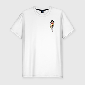Мужская футболка хлопок Slim с принтом Wonder Woman 8 bit в Петрозаводске, 92% хлопок, 8% лайкра | приталенный силуэт, круглый вырез ворота, длина до линии бедра, короткий рукав | justice league | vdzabma | wonder woman | лига справедливости | чудо женщина