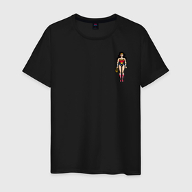 Мужская футболка хлопок с принтом Wonder Woman 8 bit в Екатеринбурге, 100% хлопок | прямой крой, круглый вырез горловины, длина до линии бедер, слегка спущенное плечо. | justice league | vdzabma | wonder woman | лига справедливости | чудо женщина