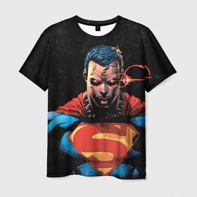 Мужская футболка 3D с принтом Superman в Новосибирске, 100% полиэфир | прямой крой, круглый вырез горловины, длина до линии бедер | superman | vdzabma | супермен