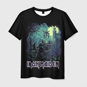 Мужская футболка 3D с принтом IRON MAIDEN , 100% полиэфир | прямой крой, круглый вырез горловины, длина до линии бедер | black | dark | death | fantasy | hardcore | heavy metal | iron maiden | metal | music | rock | skuul | usa | метал | музыка | рок | скелет | фентези | череп | черный