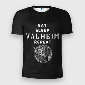 Мужская футболка 3D спортивная с принтом Eat Sleep Valheim Repeat в Санкт-Петербурге, 100% полиэстер с улучшенными характеристиками | приталенный силуэт, круглая горловина, широкие плечи, сужается к линии бедра | elder | loki | odin | the | thor | valheim | биврёст | валхейм | вальхейм | викинги | всеотец | дракар | древний | древо | ётун | йотун | локи | мира | один | тор | фенир | хель | черный лес | эйктюр