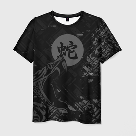 Мужская футболка 3D с принтом Кобра , 100% полиэфир | прямой крой, круглый вырез горловины, длина до линии бедер | животные | звери | змея | иероглиф | кобра | символ | япония