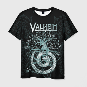 Мужская футболка 3D с принтом Valheim в Петрозаводске, 100% полиэфир | прямой крой, круглый вырез горловины, длина до линии бедер | valheim | viking | валхейм | викинги | игры
