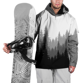 Накидка на куртку 3D с принтом Темный Лес в Курске, 100% полиэстер |  | Тематика изображения на принте: деревья | ели | лес | минимализм | природа | темный лес