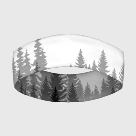 Повязка на голову 3D с принтом Темный Лес в Курске,  |  | деревья | ели | лес | минимализм | природа | темный лес