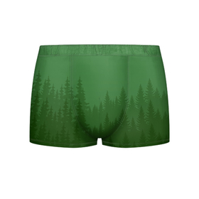 Мужские трусы 3D с принтом Зеленый Лес , 50% хлопок, 50% полиэстер | классическая посадка, на поясе мягкая тканевая резинка | градиент | густой лес | деревья | зеленый лес | лес | минимализм