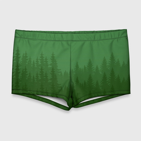 Мужские купальные плавки 3D с принтом Зеленый Лес , Полиэстер 85%, Спандекс 15% |  | градиент | густой лес | деревья | зеленый лес | лес | минимализм