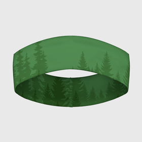 Повязка на голову 3D с принтом Зеленый Лес в Санкт-Петербурге,  |  | градиент | густой лес | деревья | зеленый лес | лес | минимализм