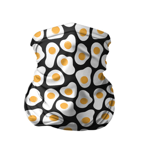 Бандана-труба 3D с принтом Яичница в Белгороде, 100% полиэстер, ткань с особыми свойствами — Activecool | плотность 150‒180 г/м2; хорошо тянется, но сохраняет форму | Тематика изображения на принте: арт | белок | еда | завтрак | куриный | яичника | яйца