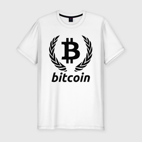 Мужская футболка хлопок Slim с принтом БИТКОИН ЛОГОТИП в Белгороде, 92% хлопок, 8% лайкра | приталенный силуэт, круглый вырез ворота, длина до линии бедра, короткий рукав | bitcoin | blockchain | btc | cardano | crypto | ethereum | polkadot | tether | xrp | бинанс | биткоин | блокчейн | валюта | деньги | криптовалюта | майнер | майнинг | цифровая валюта | цифровое золото | эфир