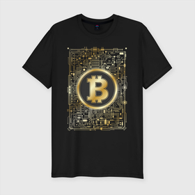 Мужская футболка хлопок Slim с принтом БИТКОИН ЗОЛОТО | BITCOIN GOLD в Тюмени, 92% хлопок, 8% лайкра | приталенный силуэт, круглый вырез ворота, длина до линии бедра, короткий рукав | Тематика изображения на принте: bitcoin | blockchain | btc | cardano | crypto | ethereum | polkadot | tether | xrp | бинанс | биткоин | блокчейн | валюта | деньги | криптовалюта | майнер | майнинг | цифровая валюта | цифровое золото | эфир