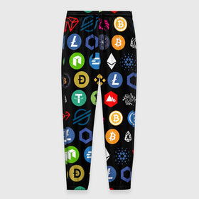 Мужские брюки 3D с принтом ЛОГОТИПЫ КРИПТОВАЛЮТ (Z) в Белгороде, 100% полиэстер | манжеты по низу, эластичный пояс регулируется шнурком, по бокам два кармана без застежек, внутренняя часть кармана из мелкой сетки | binance coin | bitcoin | blockchain | btc | cardano | crypto | ethereum | litecoin | polkadot | tether | xrp | биткоин | блокчейн | валюта | деньги | криптовалюта | майнер | майнинг | цифровая валюта | цифровое золото | эфир