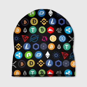 Шапка 3D с принтом ЛОГОТИПЫ КРИПТОВАЛЮТ (Z) в Новосибирске, 100% полиэстер | универсальный размер, печать по всей поверхности изделия | binance coin | bitcoin | blockchain | btc | cardano | crypto | ethereum | litecoin | polkadot | tether | xrp | биткоин | блокчейн | валюта | деньги | криптовалюта | майнер | майнинг | цифровая валюта | цифровое золото | эфир