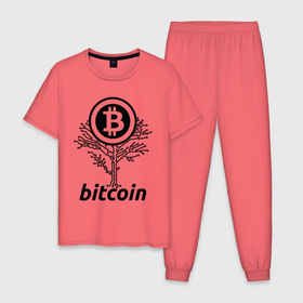 Мужская пижама хлопок с принтом BITCOIN TREE | БИТКОИН ДЕРЕВО (Z) в Курске, 100% хлопок | брюки и футболка прямого кроя, без карманов, на брюках мягкая резинка на поясе и по низу штанин
 | Тематика изображения на принте: binance coin | bitcoin | blockchain | btc | cardano | crypto | ethereum | litecoin | polkadot | tether | xrp | биткоин | блокчейн | валюта | деньги | криптовалюта | майнер | майнинг | цифровая валюта | цифровое золото | эфир