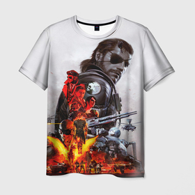 Мужская футболка 3D с принтом Metal Gear в Тюмени, 100% полиэфир | прямой крой, круглый вырез горловины, длина до линии бедер | kojima | биг босс | наёмник | операция | снейк | стелс