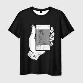 Мужская футболка 3D с принтом Цифровая неверность в Курске, 100% полиэфир | прямой крой, круглый вырез горловины, длина до линии бедер | измена | ирония | отношения | сатира