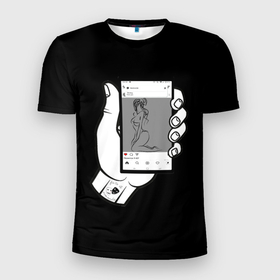 Мужская футболка 3D Slim с принтом Цифровая неверность в Курске, 100% полиэстер с улучшенными характеристиками | приталенный силуэт, круглая горловина, широкие плечи, сужается к линии бедра | измена | ирония | отношения | сатира