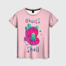 Женская футболка 3D с принтом Призрак в ракушке в Новосибирске, 100% полиэфир ( синтетическое хлопкоподобное полотно) | прямой крой, круглый вырез горловины, длина до линии бедер | anime | cyberpunk | ghost in the shell | аниме | анимэ | гост ин зэ шелл | киберпанк | мотоко кусанаги | призрак в доспехах | япония