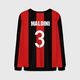 Мужской свитшот 3D с принтом Мальдини , 100% полиэстер с мягким внутренним слоем | круглый вырез горловины, мягкая резинка на манжетах и поясе, свободная посадка по фигуре | 3 номер | maldini | milan | интер | италия | капитан | легенда футбола | мальдини | милан | паоло | сериа а | футбольный клуб