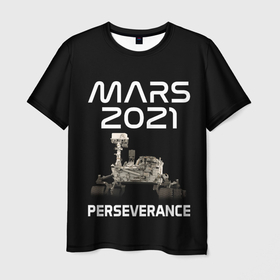 Мужская футболка 3D с принтом Perseverance в Санкт-Петербурге, 100% полиэфир | прямой крой, круглый вырез горловины, длина до линии бедер | Тематика изображения на принте: 2020 | 2021 | 21б | elon | mars | musk | nasa | perseverance | space | spacex | илон | космос | марс | марсоход | маск | наса | настойчивый