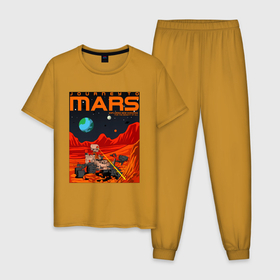 Мужская пижама хлопок с принтом Perseverance в Курске, 100% хлопок | брюки и футболка прямого кроя, без карманов, на брюках мягкая резинка на поясе и по низу штанин
 | 2020 | 2021 | 21б | elon | mars | musk | nasa | perseverance | space | spacex | илон | космос | марс | марсоход | маск | наса | настойчивый