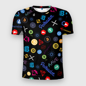 Мужская футболка 3D спортивная с принтом ЛОГОТИПЫ КРИПТОВАЛЮТ (Z) в Кировске, 100% полиэстер с улучшенными характеристиками | приталенный силуэт, круглая горловина, широкие плечи, сужается к линии бедра | binance coin | bitcoin | blockchain | btc | cardano | crypto | ethereum | litecoin | polkadot | tether | xrp | биткоин | блокчейн | валюта | деньги | криптовалюта | майнер | майнинг | цифровая валюта | цифровое золото | эфир
