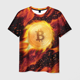 Мужская футболка 3D с принтом БИТКОИН ОГОНЬ в Петрозаводске, 100% полиэфир | прямой крой, круглый вырез горловины, длина до линии бедер | Тематика изображения на принте: bitcoin | blockchain | btc | cardano | crypto | ethereum | polkadot | tether | xrp | бинанс | биткоин | блокчейн | валюта | деньги | криптовалюта | майнер | майнинг | цифровая валюта | цифровое золото | эфир